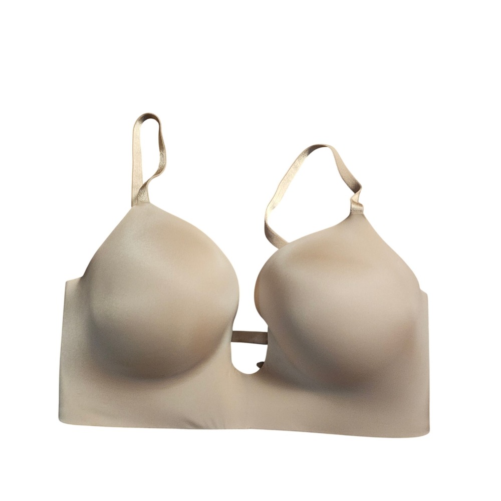 Victoria's Secret Invisible Plunge Low-Back Bra Underwire 34DD Padded Seamless
